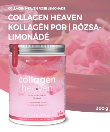 Nutriversum Collagen Heaven | Kollagén por | rózsa-limonádé | 300 g